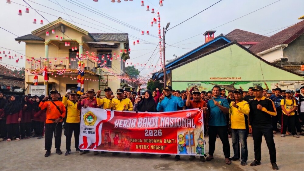 Peringati HUT ke-81 RI, DPD LDII OKU Timur Kompak Gelar Kerja Bakti Serentak