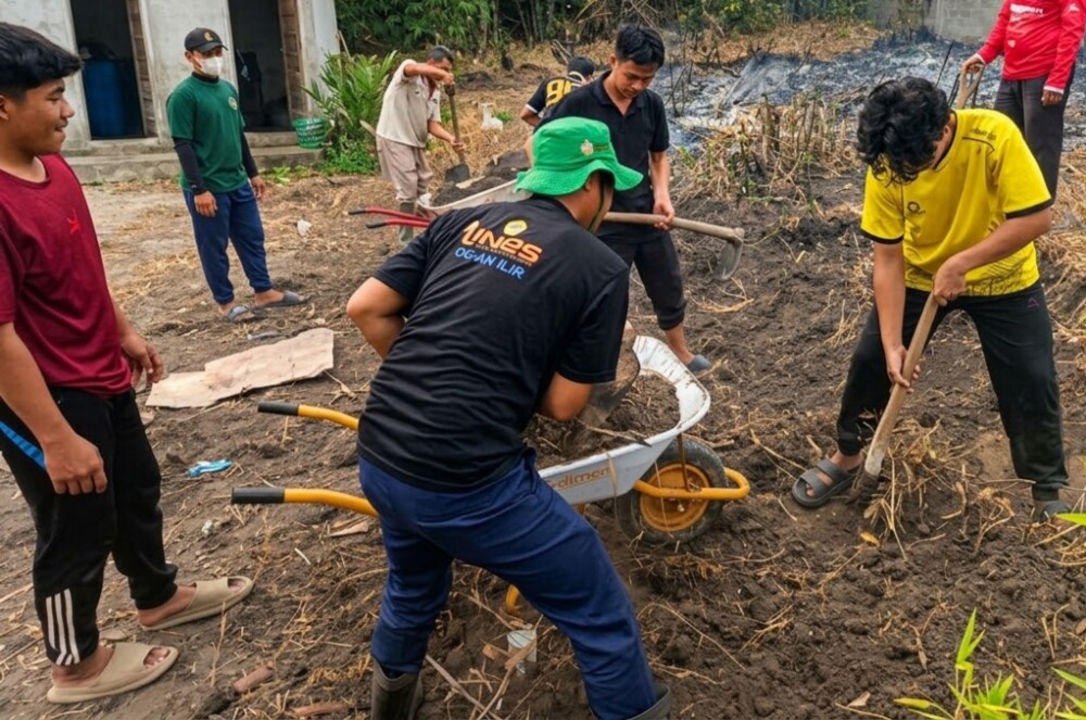 Tata Lingkungan Masjid, LDII Tanjung Raja Tanamkan Semangat Gotong Royong